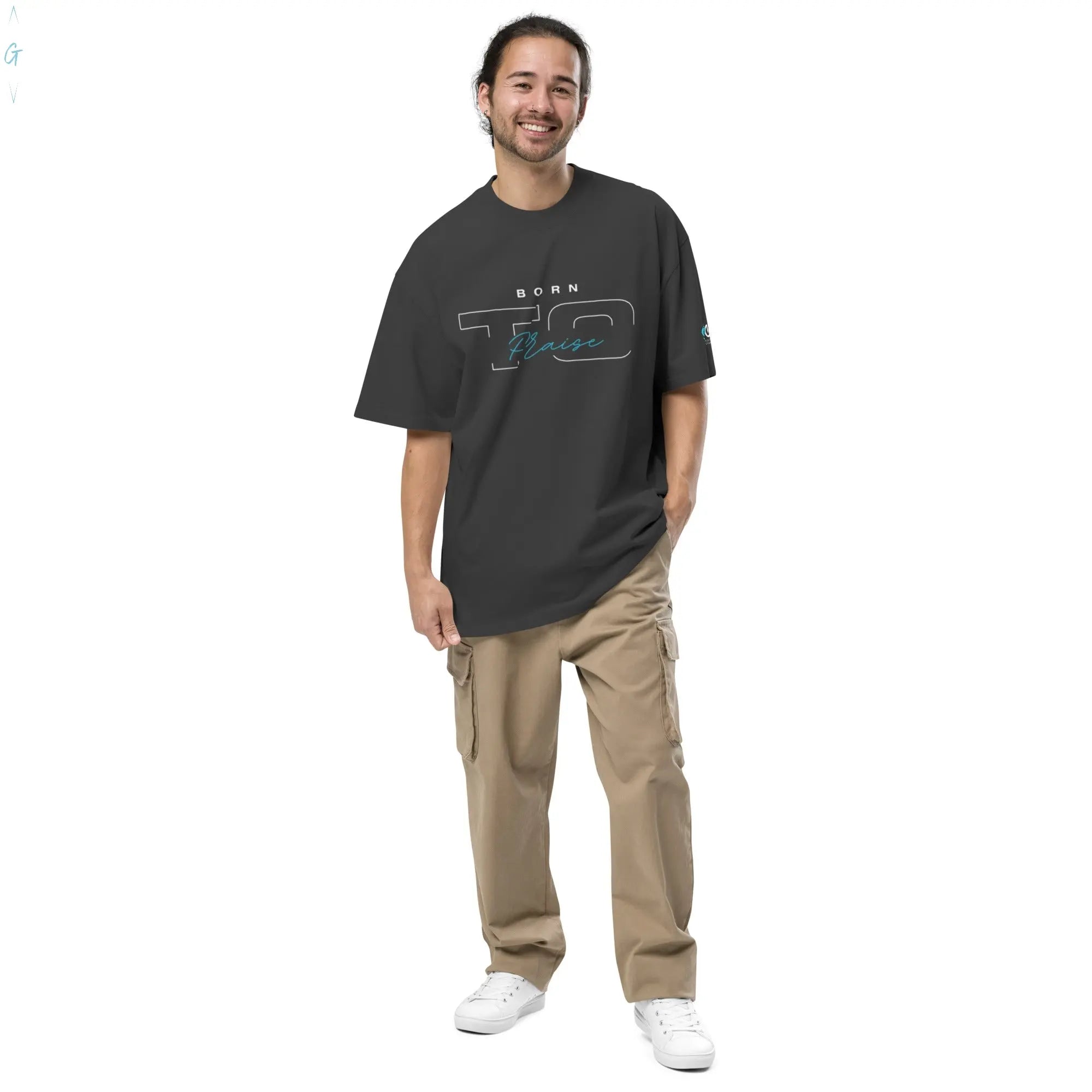 BORN TO PRAISE Oversized Unisex Faded Tee God's Corner Store