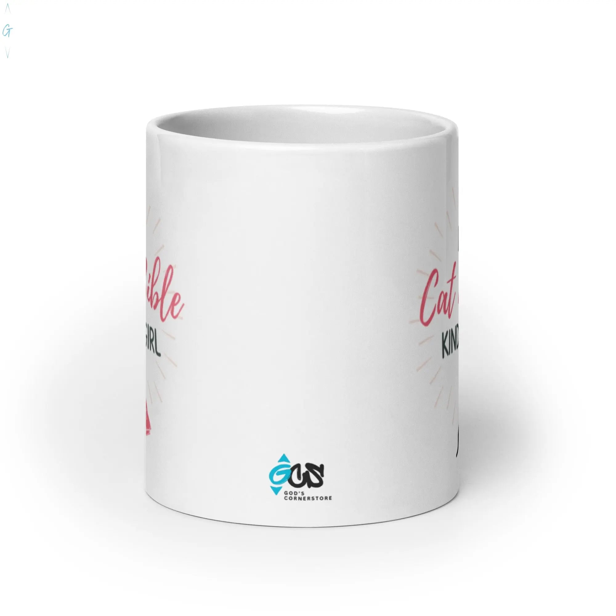 CAT & BIBLE White glossy mug God's Corner Store