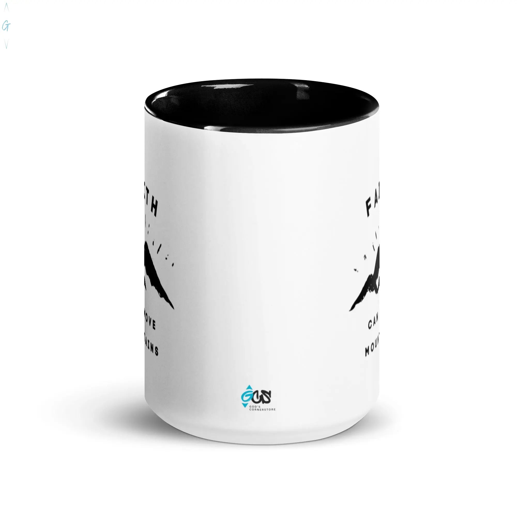 FAITH CAN MOVE MOUNTAINS Mug with Color Inside God's Corner Store