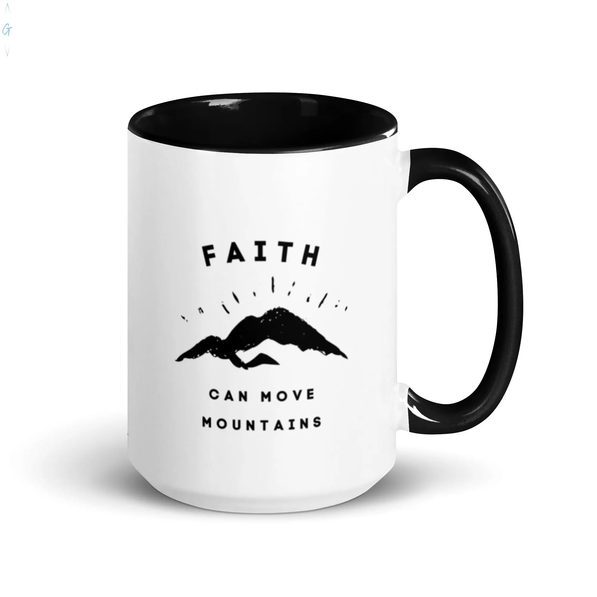 FAITH CAN MOVE MOUNTAINS Mug with Color Inside God's Corner Store