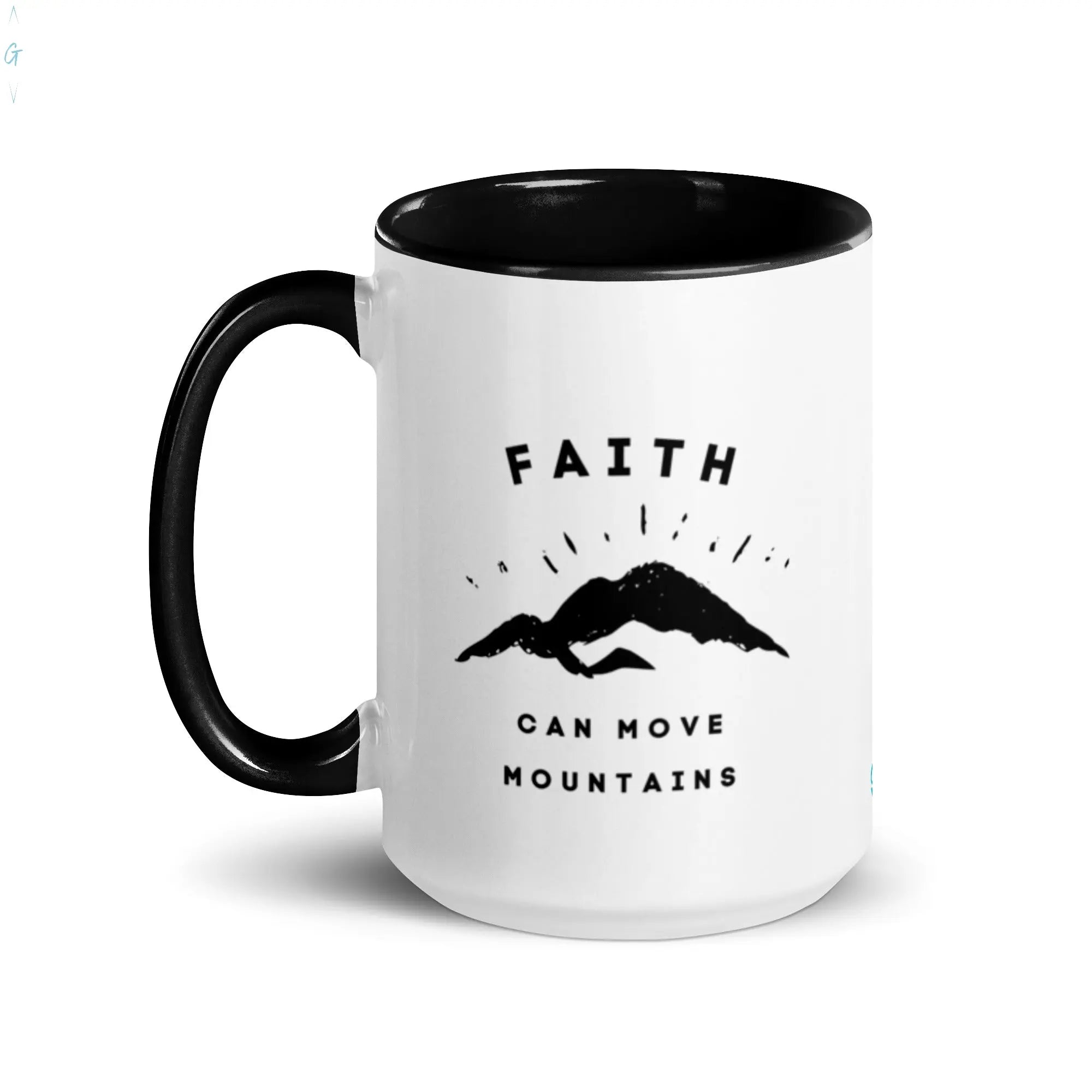 FAITH CAN MOVE MOUNTAINS Mug with Color Inside God's Corner Store