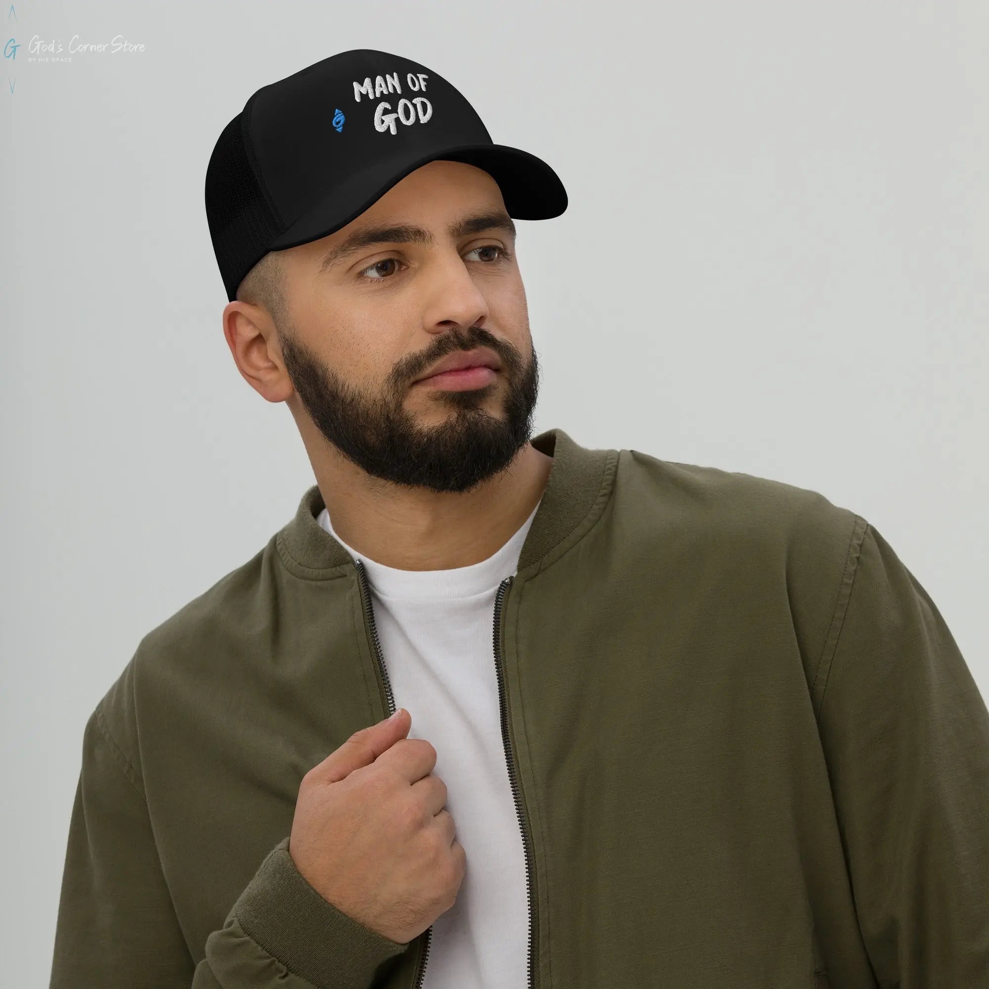 MAN OF GOD Trucker Cap God's Corner Store