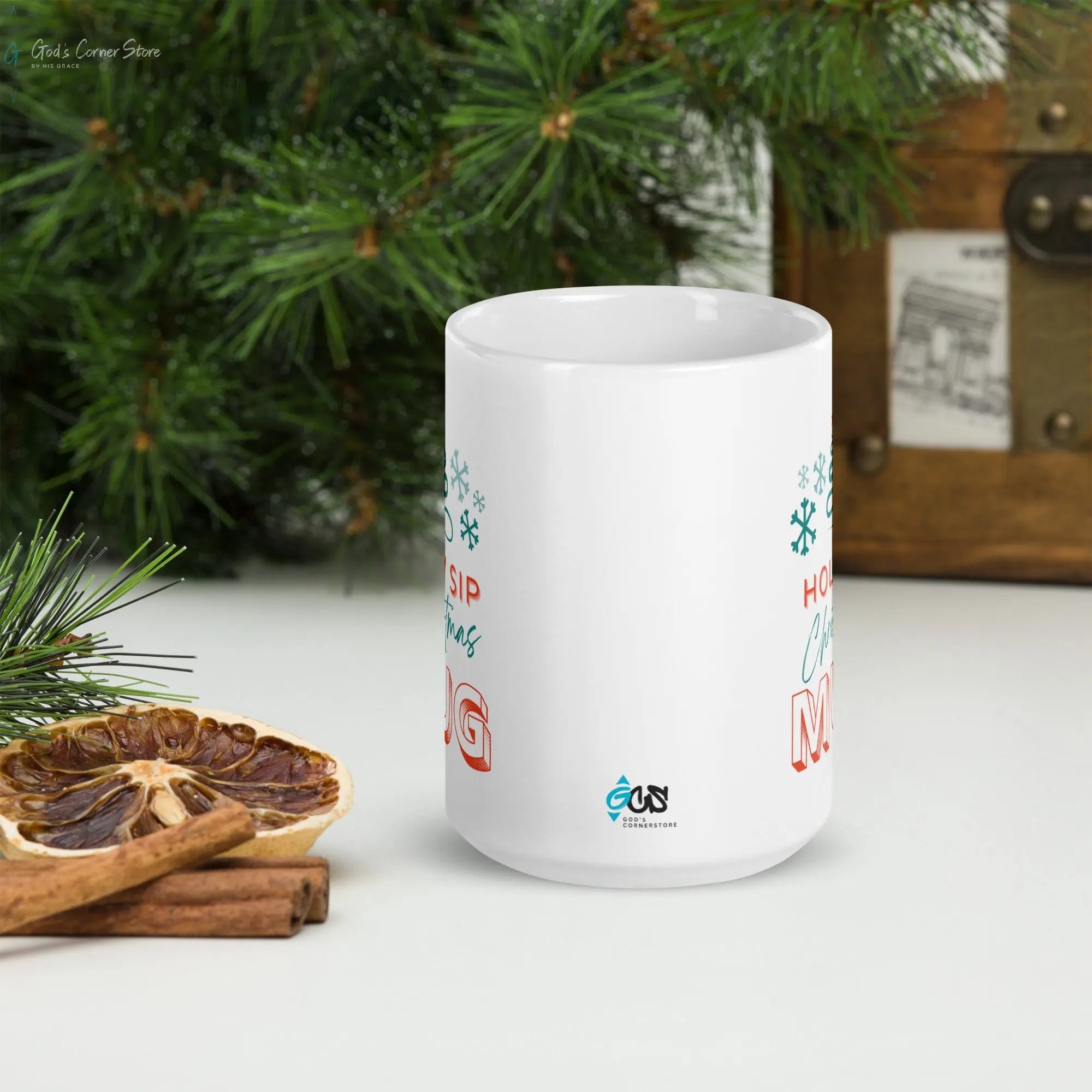 Holy Sip Christmas Glossy Mug God's Corner Store