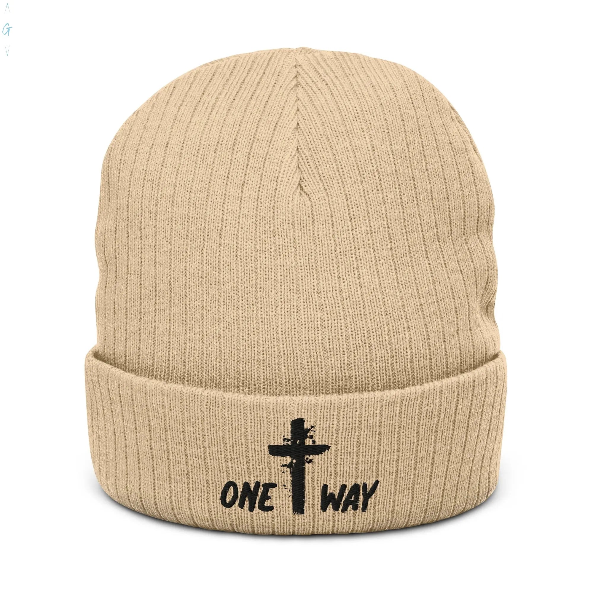 One Way Ribbed knit beanie God's Corner Store