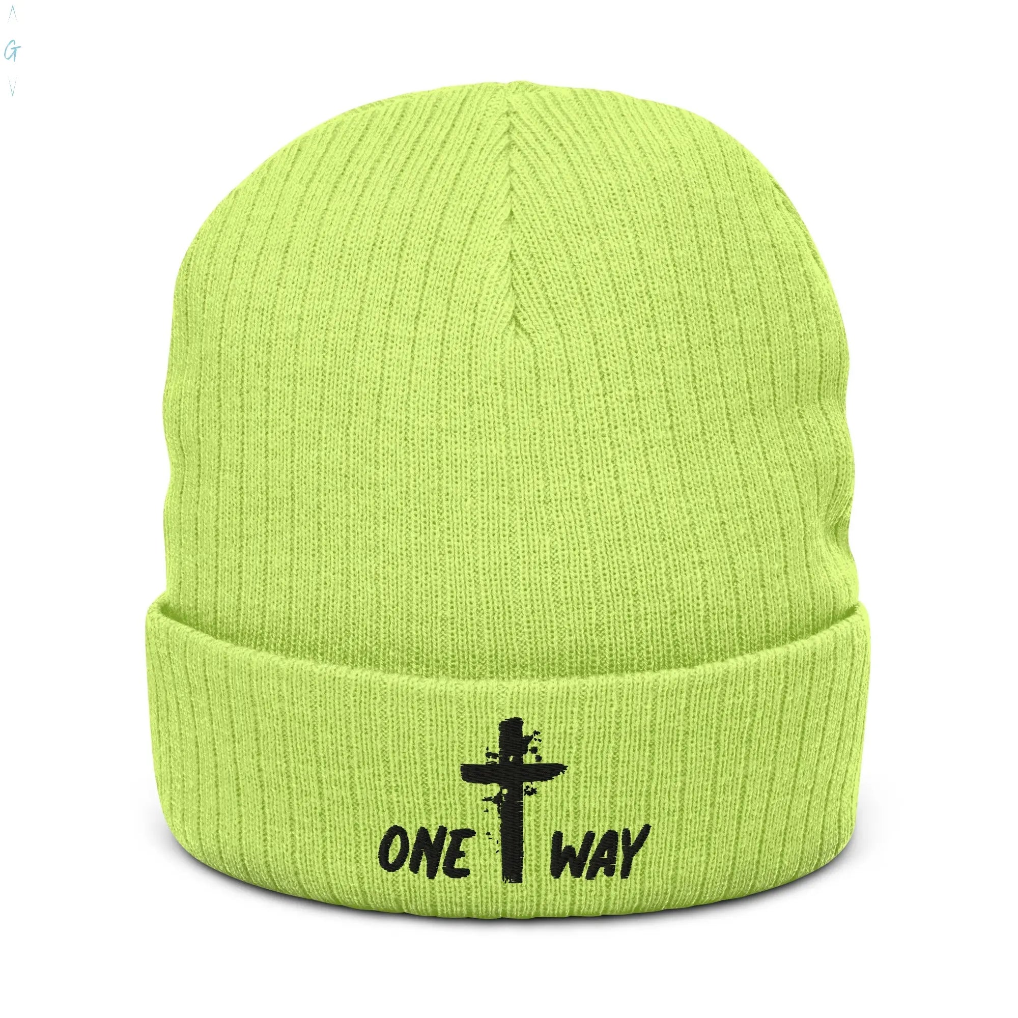 One Way Ribbed knit beanie God's Corner Store