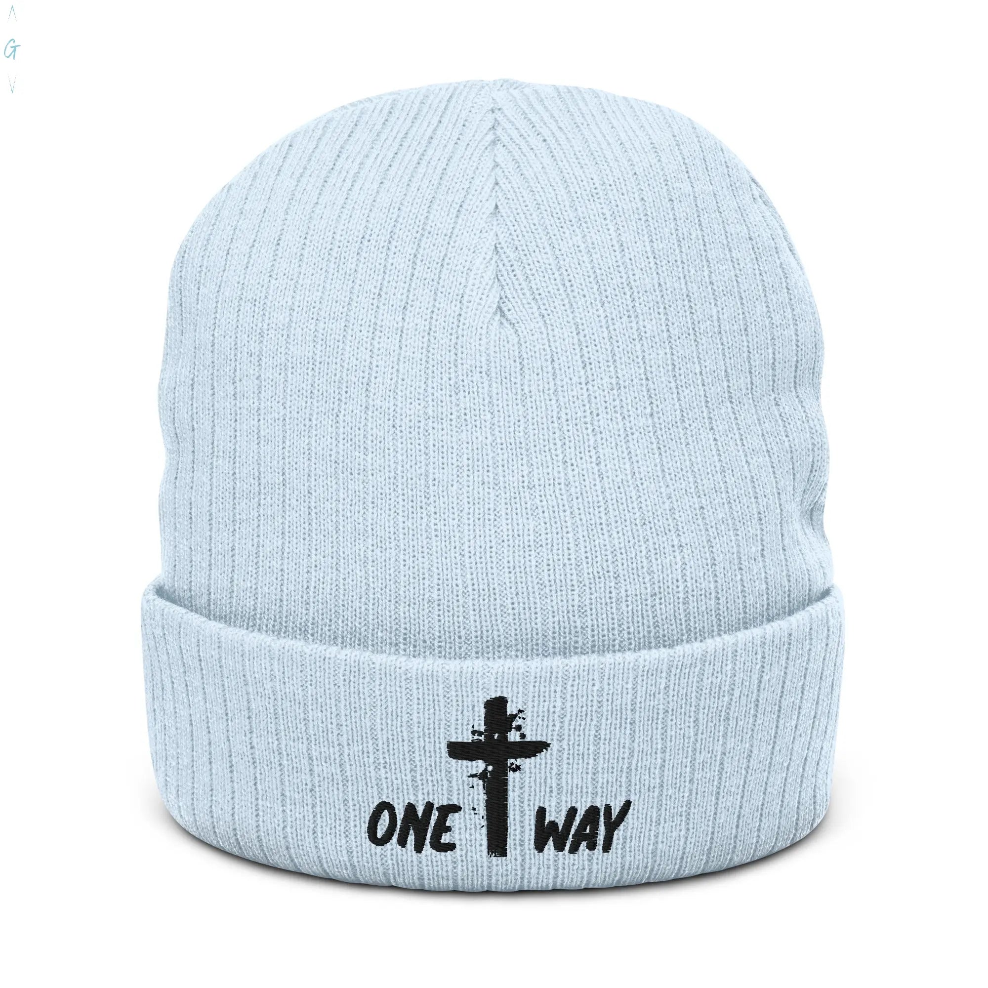 One Way Ribbed knit beanie God's Corner Store